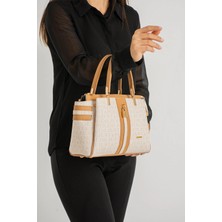 Just Polo Kremtaba Monogram Kadın El ve Omuz Çantası