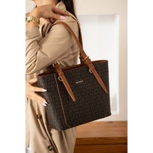 Just Polo Kadın Orta Boy Kabartma Desenli Shopper Şık El & Omuz Çantası Shoulder Bag