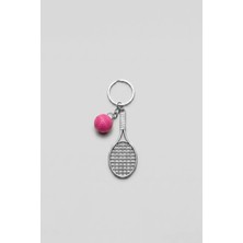 Abluka Online Unisex Metal Tenis Raketi Anahtarlık Pembe