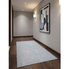 NarStore Home Düz Desen Gri Yıkanabilir Kaymaz Taban Kesme Halı Yolluk
