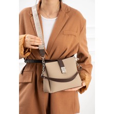 Just Polo Kadın Polo Kumaş Jp Gümüş Logolu Şık El ve Omuz Çantası Shoulder Bag Ebat: 23 x 18 cm