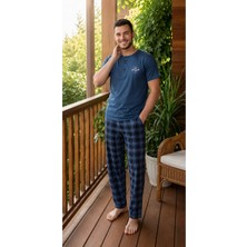 Tampap 7694 Erkek Penye Kısa Kollu Pijama Takımı