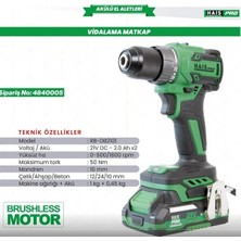 Hais Pro Akülü Vid. Darbesiz 21V 2.0 Ah RB-DB2101 Haispro