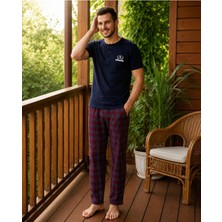 Tampap 7694 Erkek Penye Kısa Kollu Pijama Takımı