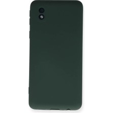 Trend Kapında Samsung Galaxy A01 Core Kılıf Nano Içi Kadife Silikon - Koyu Yeşil