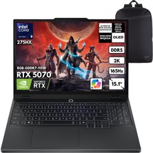 Lenovo Legion 5 15IAX10 Ultra 9-275HX 40-Gbddr5 4 Tbssd RTX5070 (8GB-GDDR7-115W) 15.1" 2k Wqxga 165Hz Windows 11 Home + Qb Sırt Çantası 83F00024TRQB36