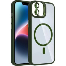 Trend Kapında Joko Apple iPhone 11 Remim Lensli Magsafe Standlı Kapak - Koyu Yeşil