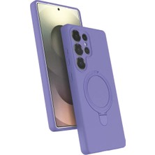 Trend Kapında Samsung Galaxy S25 Ultra Regal Magsafe Standlı Kapak - Lila