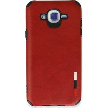 Trend Kapında Samsung Galaxy J7 Kılıf Loop Deri Silikon - Kırmızı
