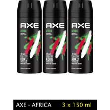 Herşey Trend 3 Adet Axe Africa Erkek Deodorant Sprey 150 ml