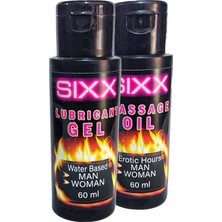 Sıxx Erkeklere ve Bayanlara UYGUNLUBRIKANT60 ml Jel + Fantezimasaj Yağı