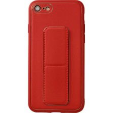 Trend Kapında Apple iPhone 7 Kılıf Coco Deri Standlı Kapak - Kırmızı