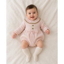 Mini Cayzen Baby Kız Bebek Müslin  Romper (Çoraplı)