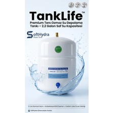 SoftHydra Tanklife TL-RO122 Ters Ozmoz Su Arıtma Tankı 8 Litre 2.2 Galon Antibakteriyel Diyaframlı Depolama Deposu
