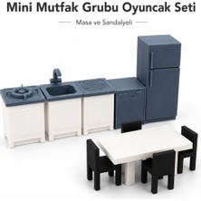 ArtPolat Mini Mutfak Oyun Evcilik Seti  – Buzdolabı, Ocak, Evye, Tezgah, Yemek Masası ve Bulaşık Makinesi Minyatür Mutfak Grubu
