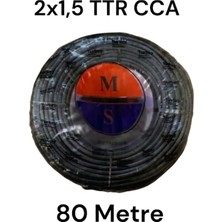 Ms 2 x 1,5 Cca Ttr Siyah Renk Kablo 80 Metre