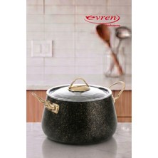 EVREN MUTFAK 18 cm Gold Stone Bakraç Derin Tencere 3,2 Lt (Gold Çelik Kulplu)