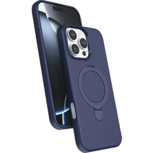 Trend Kapında Apple iPhone 16 Pro Max Regal Magsafe Standlı Kapak - Lacivert