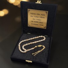 Vetro Silver Altın Kaplama Parçacıklı Altın Yaldız Kaplamalı Isimli Metal Harf Püsküllü Golden Rosary Tesbih Isimli Büyük Kutu