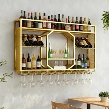 Merzana Metal Duvar Şaraplığı – Kadeh Askılı Duvar Bar Ünitesi ve Şarap Düzenleyici
