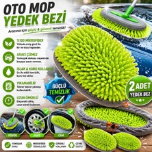 Nobera Oto Mop Yedek Bez 2 Adet Mikrofiber Çizmez Araç Yıkama Temizlik Bezi Oto Mop Uyumlu Yedek Başlık(Sadece Bez – Sap Dahil Değildir)