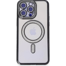 Trend Kapında Apple iPhone 14 Pro Kılıf Joke Simli Magneticsafe Kılıf - Siyah