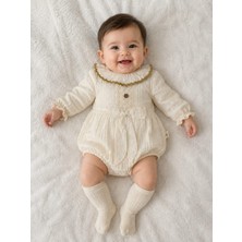 Mini Cayzen Baby Kız Bebek Müslin  Romper (Çoraplı)