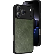 Trend Kapında Apple iPhone 17 Pro Max Aras Deri Kapak - Yeşil