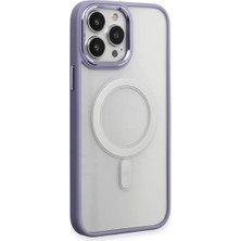 Trend Kapında Apple iPhone 15 Pro Max Kılıf Room Magneticsafe Silikon - Lila