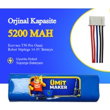 Ümit Maker Ecovacs T50 Pro Omni Robot Süpürge 5200 Mah Batarya