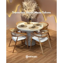 Karacam Traverten Gazel Masa Takımı