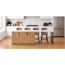 T Designo Bal Mutfak Adası - 3 Kapaklı-Çok Amaçlı Dolap-Alt Modül-Kiler - 250 cm