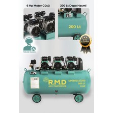 R.M.D KOMPRESÖR  200 Lt Yüksek Emişli Yağsız Teknoloji Hava Kompresörü - IMP1500X3I200