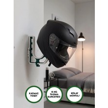 PorBig Kask & Mont Tutucu | Motosiklet, Scooter, Bisiklet Teçhizat Askılığı Beyaz-Yeşil
