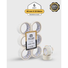 Allam Ambalaj 6 Adet Maskeleme Bandı 48MM x 20MT Kağıt , Boya ve Dekorasyon Bandı