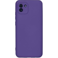 Trend Kapında Samsung Galaxy A03 Kılıf Nano Içi Kadife Silikon - Mor