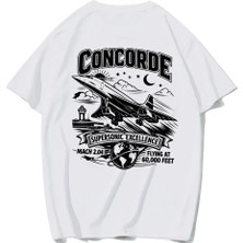 Brz Collection Unisex Oversize Concorde T-Shirt Beyaz