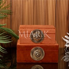 Miarik Design Dekoratif 2li Aslan Süet Deri Kutu