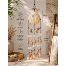 WoodBay El Yapımı Deniz Kabuklu Askılı Dekor 30 cm Deniz Kabuğu Duvar Balkon Bahçe Süsü