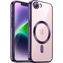 Microsonic Apple iPhone 16E Kılıf Magsafe Luxury Electroplate Mor