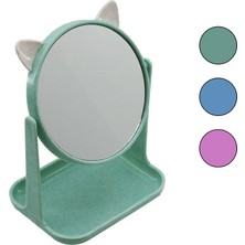 Trend Kapında 6 Inç - 15CM Yuvarlak Kulaklı Makyaj Aynası Renkli Plastik Takılık SEPETLİ=12X15.5CM