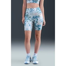 Nike Universa Women's Artist Collection High-Waisted 20.5cm Biker Shorts Yüksek Bel Spor Şort Tayt Yeşil