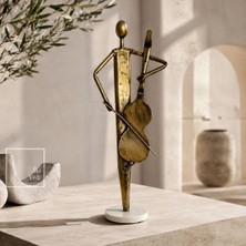İki Yedi Konsept Johann Müzisyen Çello Heykeli Modern Dekoratif Metal Biblo Mermer Tabanlı Ev Ofis Lüks Tasarım Obje