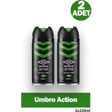 Umbro Action Erkek Deodorant Sprey 150 ml 2 Adet
