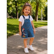 Balgüneş Tekstil Kız Çocuk Kot Şort Salopet & Badi 2'li Takım