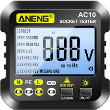 ANENG Priz ve Soketler Için Voltaj ve Kaçak Akım Test Cihazı
