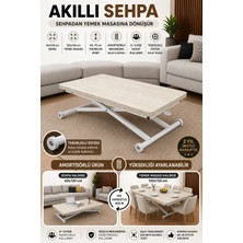 Home Üst Tabla Mdf Traverten Oval Köşe Alt Ayak Mekanizma Demir