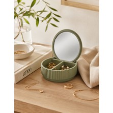 Vivarel Lumi Kanallı Makyaj Aynası & Takı Kutusu - Olive Green