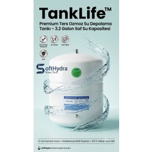 SoftHydra Tanklife TL-RO132 Ters Ozmoz Su Arıtma Tankı 12 Litre 3.2 Galon Antibakteriyel Diyaframlı Depolama Deposu