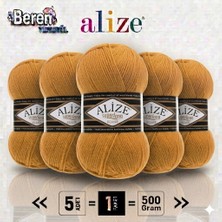 Alize Süperlana Klasik - 02 Safran - 5'li Paket - 100GR/280M - El Örgü Ipi - Atkı Yelek Kazak Ipi